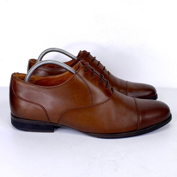 Huckberry Wolf & Shepherd Maple Brown Leather Oxford Cap Toe Dress Shoe Mens 10 - Picture 2 of 12